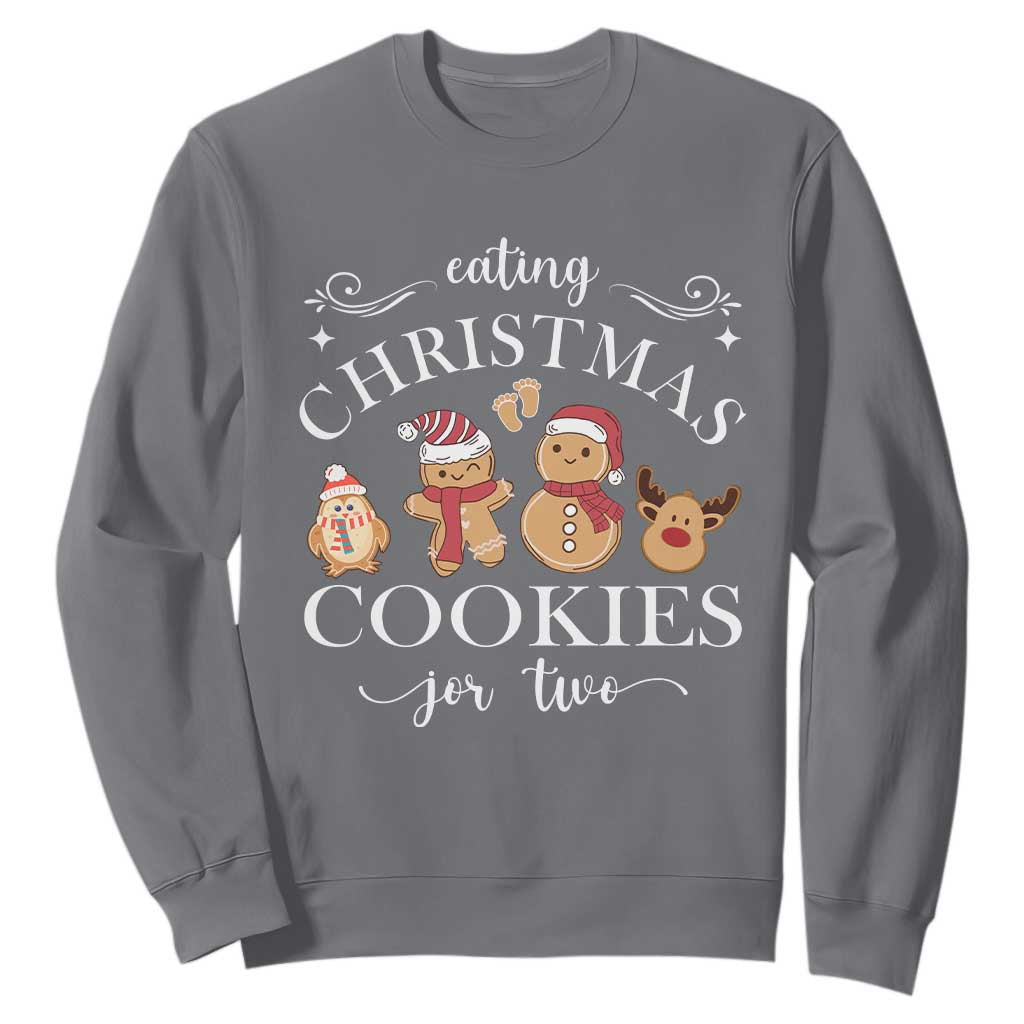 Christmas Pregnancy Announcement Sweatshirt Eating Xmas Cookies For Two Maternity Gift - African Pride