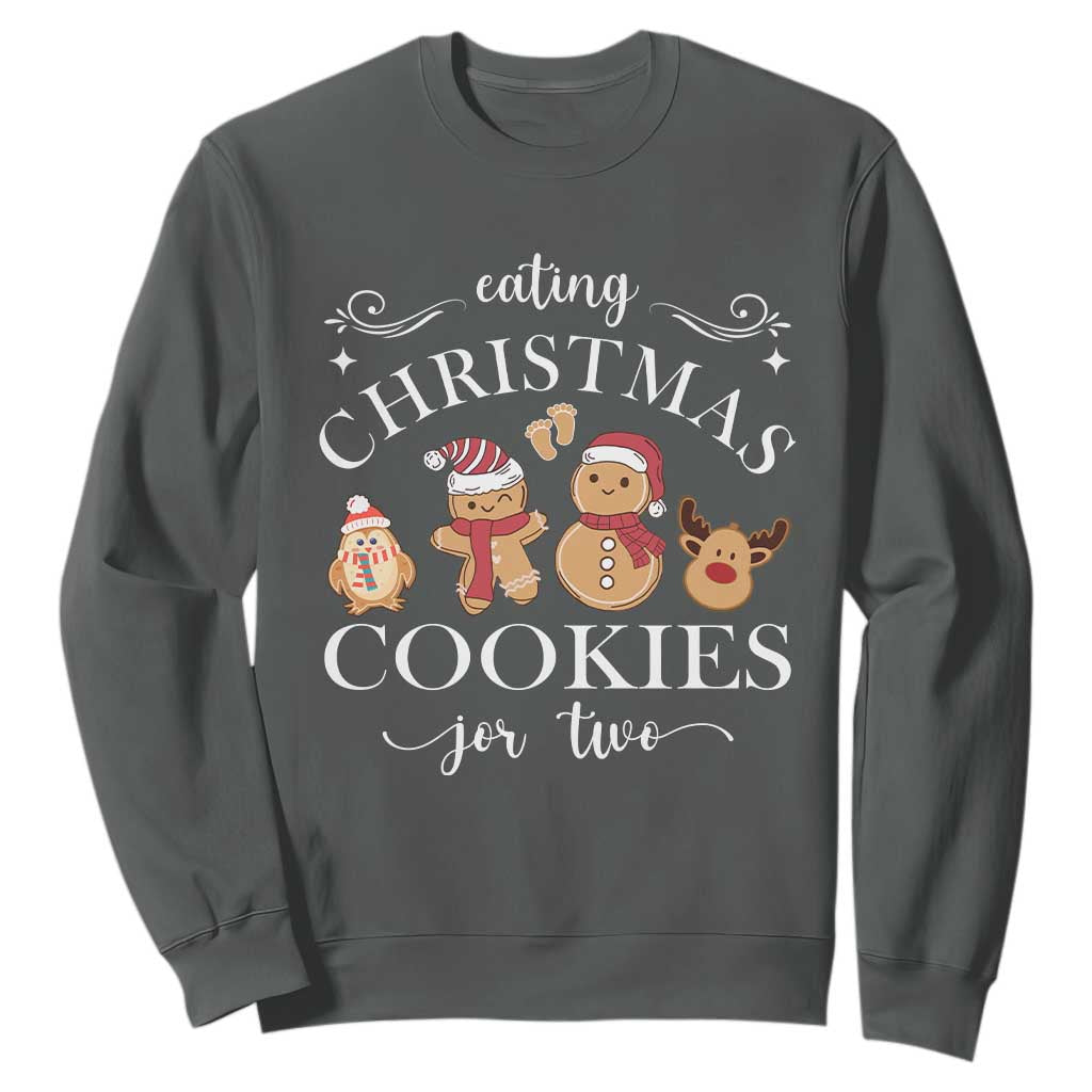 Christmas Pregnancy Announcement Sweatshirt Eating Xmas Cookies For Two Maternity Gift - African Pride