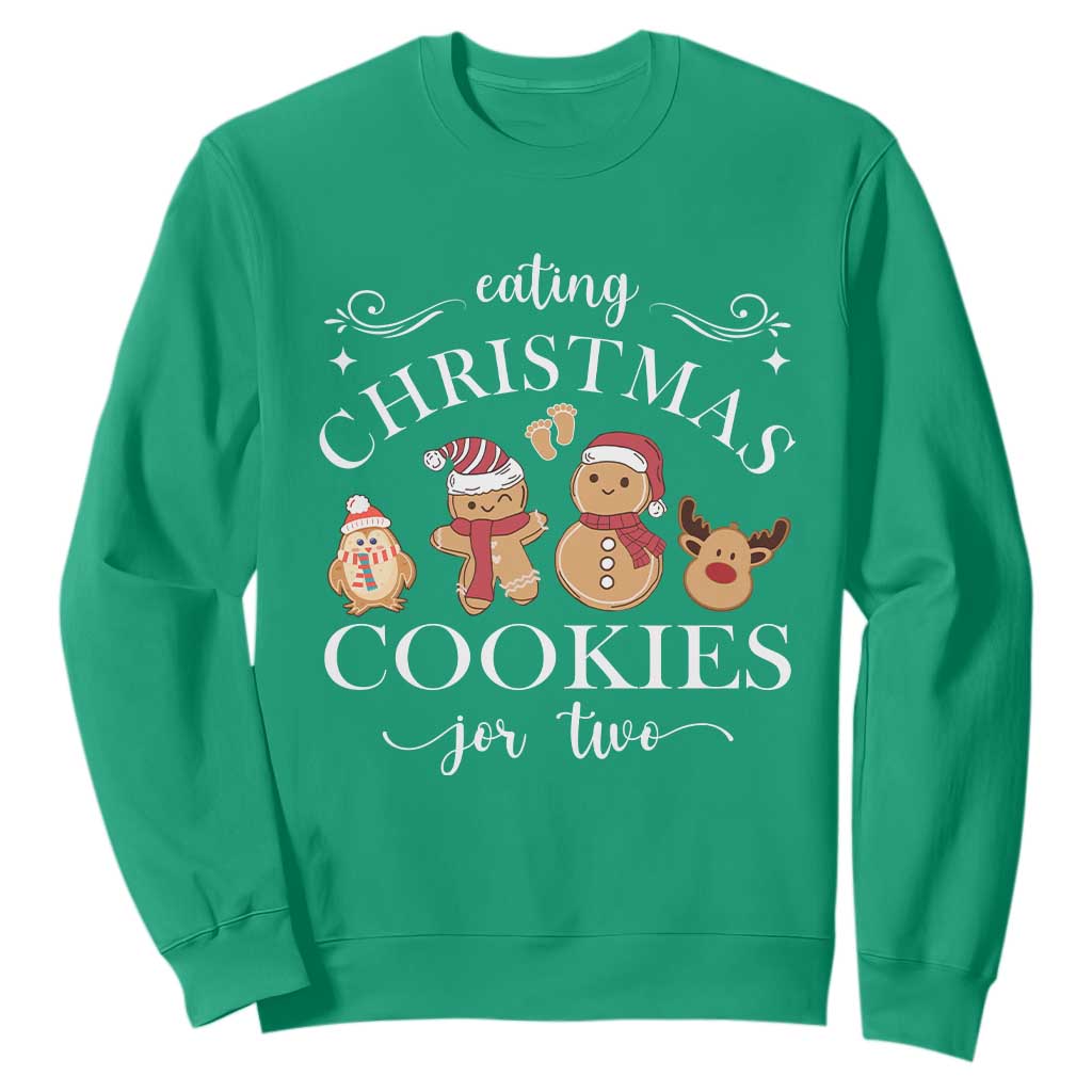 Christmas Pregnancy Announcement Sweatshirt Eating Xmas Cookies For Two Maternity Gift - African Pride