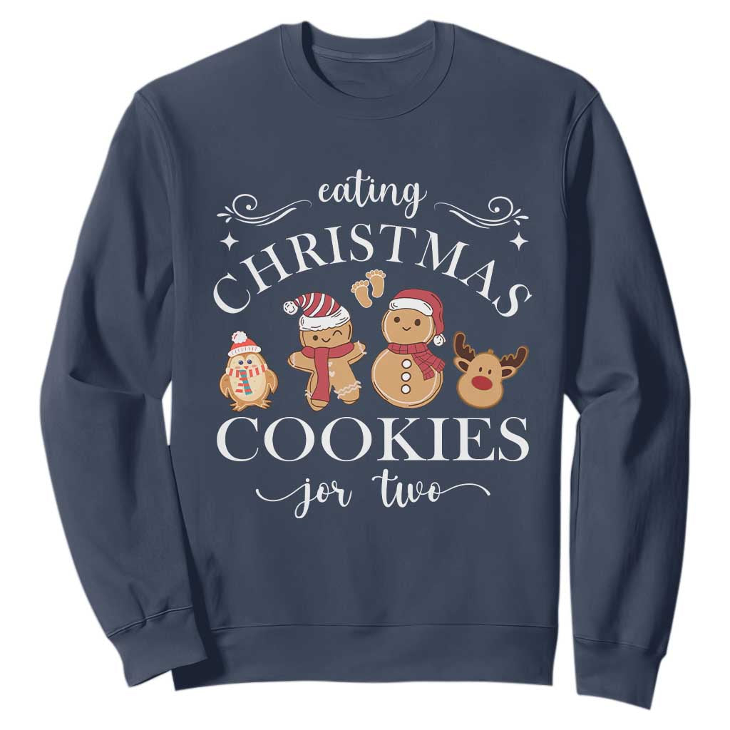 Christmas Pregnancy Announcement Sweatshirt Eating Xmas Cookies For Two Maternity Gift - African Pride