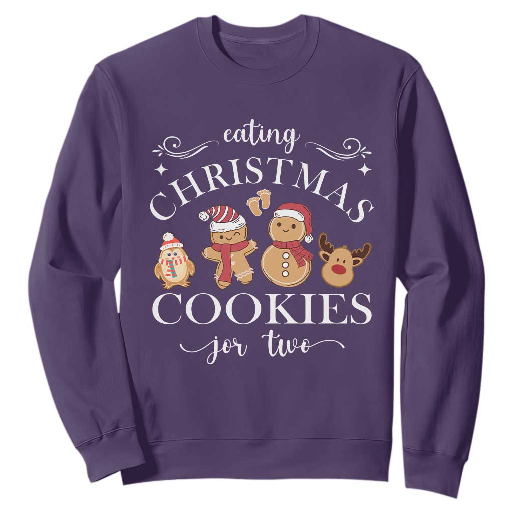 Christmas Pregnancy Announcement Sweatshirt Eating Xmas Cookies For Two Maternity Gift - African Pride