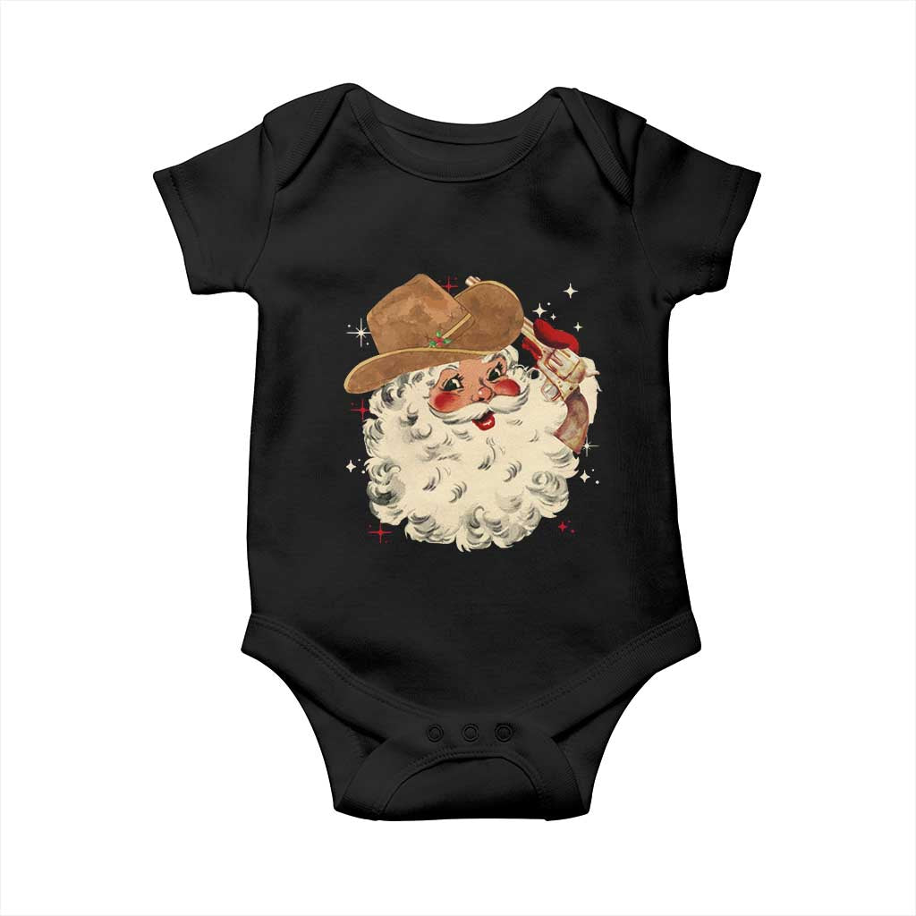 Christmas Cowboy Baby Onesie Santa Claus Merry Xmas Vintage 90s Western Country - African Pride