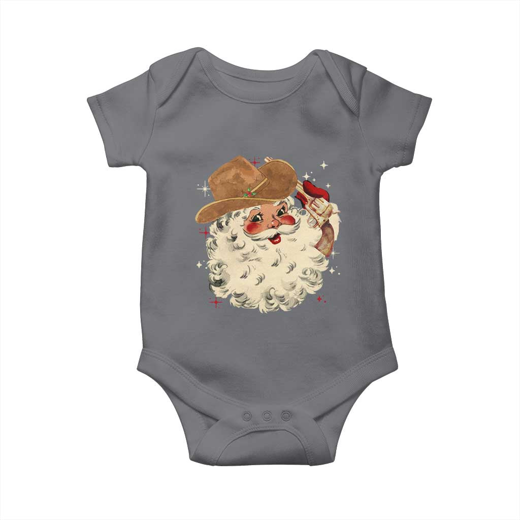 Christmas Cowboy Baby Onesie Santa Claus Merry Xmas Vintage 90s Western Country - African Pride