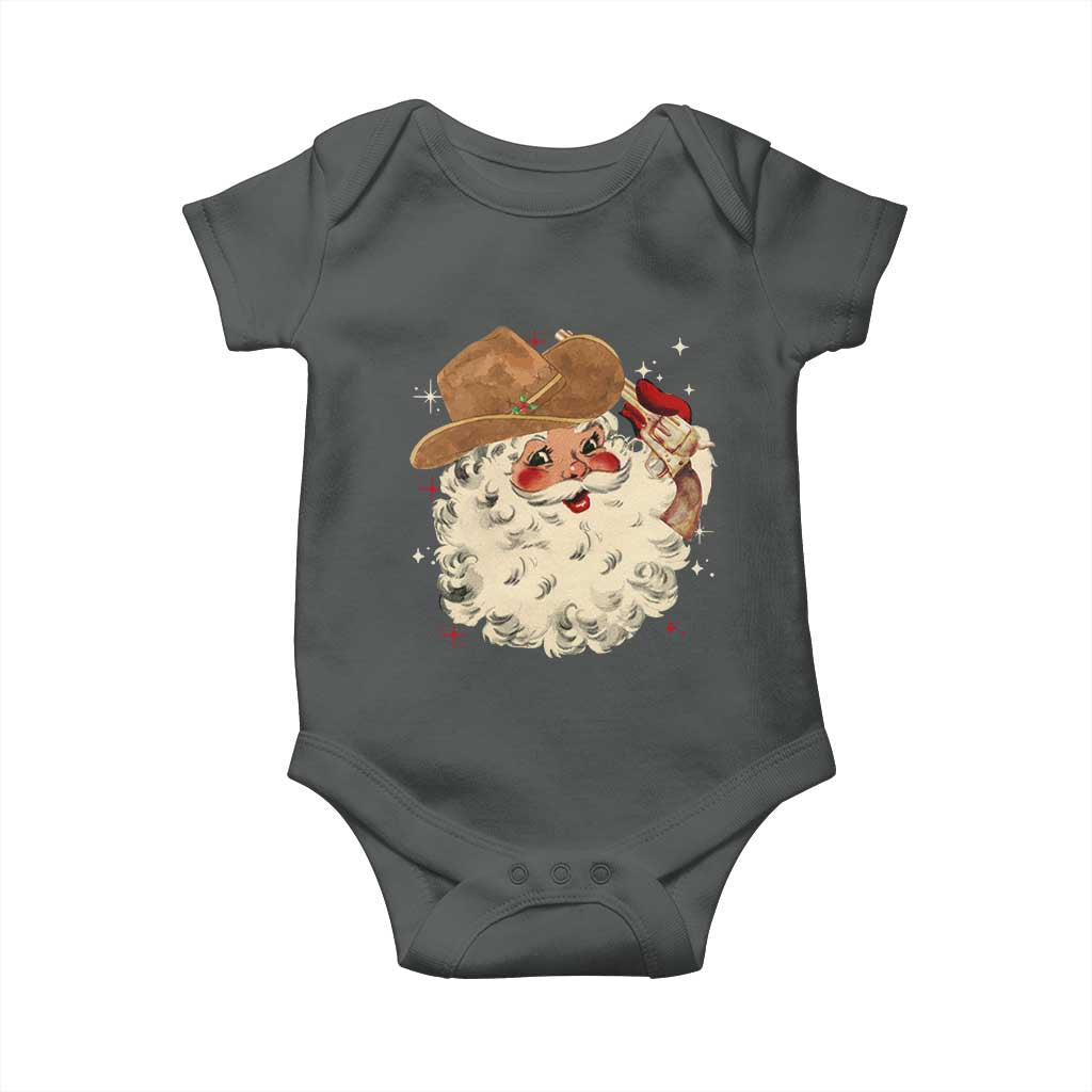 Christmas Cowboy Baby Onesie Santa Claus Merry Xmas Vintage 90s Western Country - African Pride