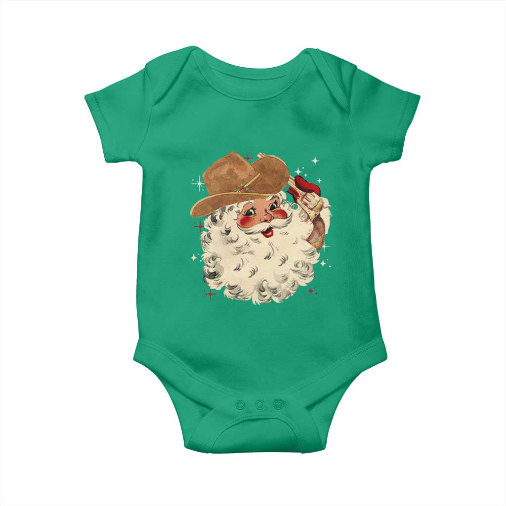 Christmas Cowboy Baby Onesie Santa Claus Merry Xmas Vintage 90s Western Country - African Pride