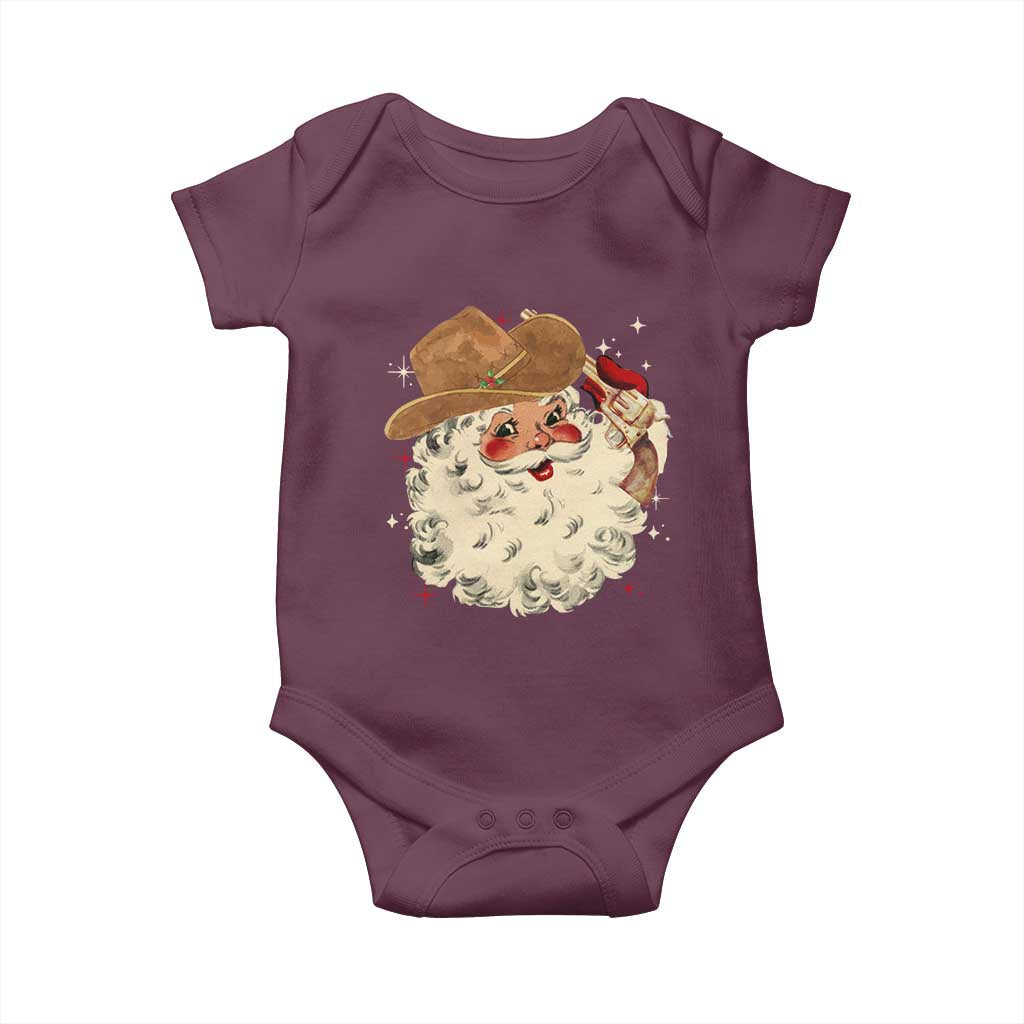 Christmas Cowboy Baby Onesie Santa Claus Merry Xmas Vintage 90s Western Country - African Pride