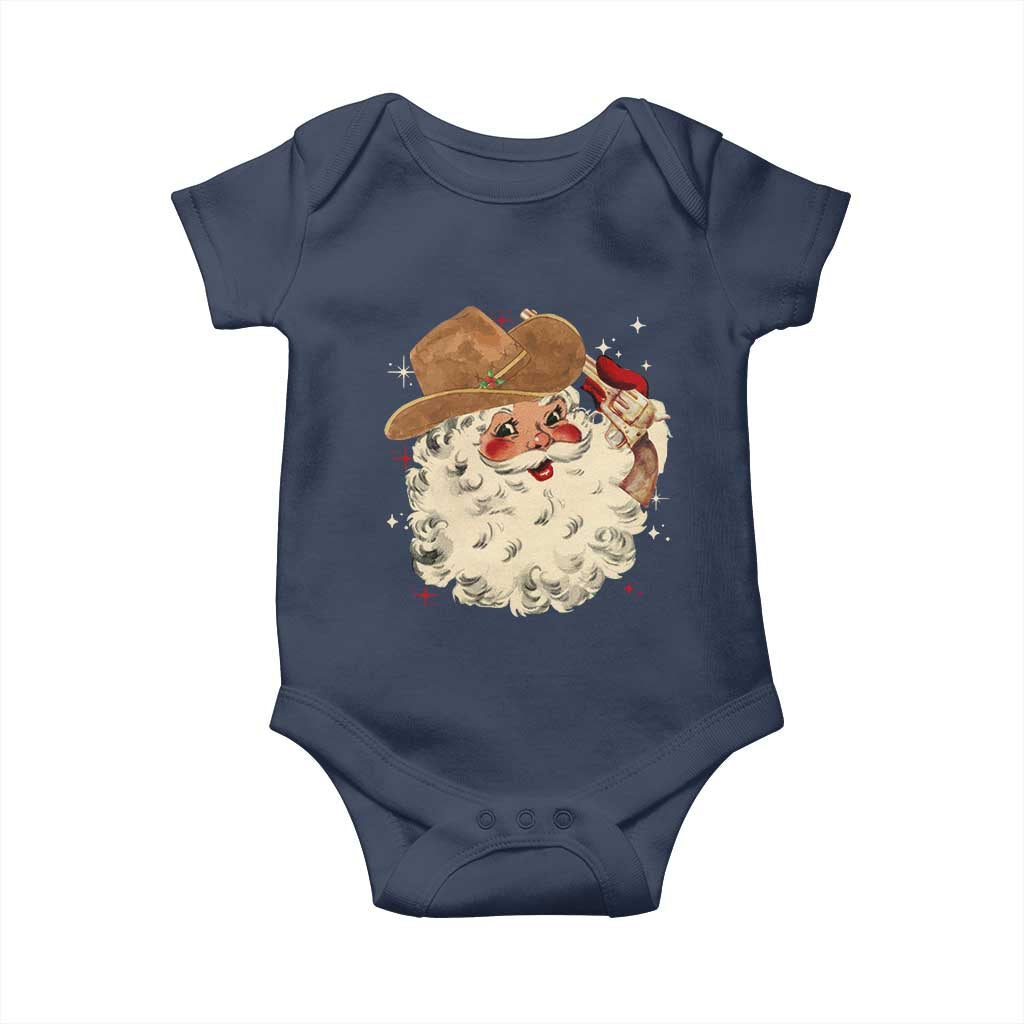 Christmas Cowboy Baby Onesie Santa Claus Merry Xmas Vintage 90s Western Country - African Pride