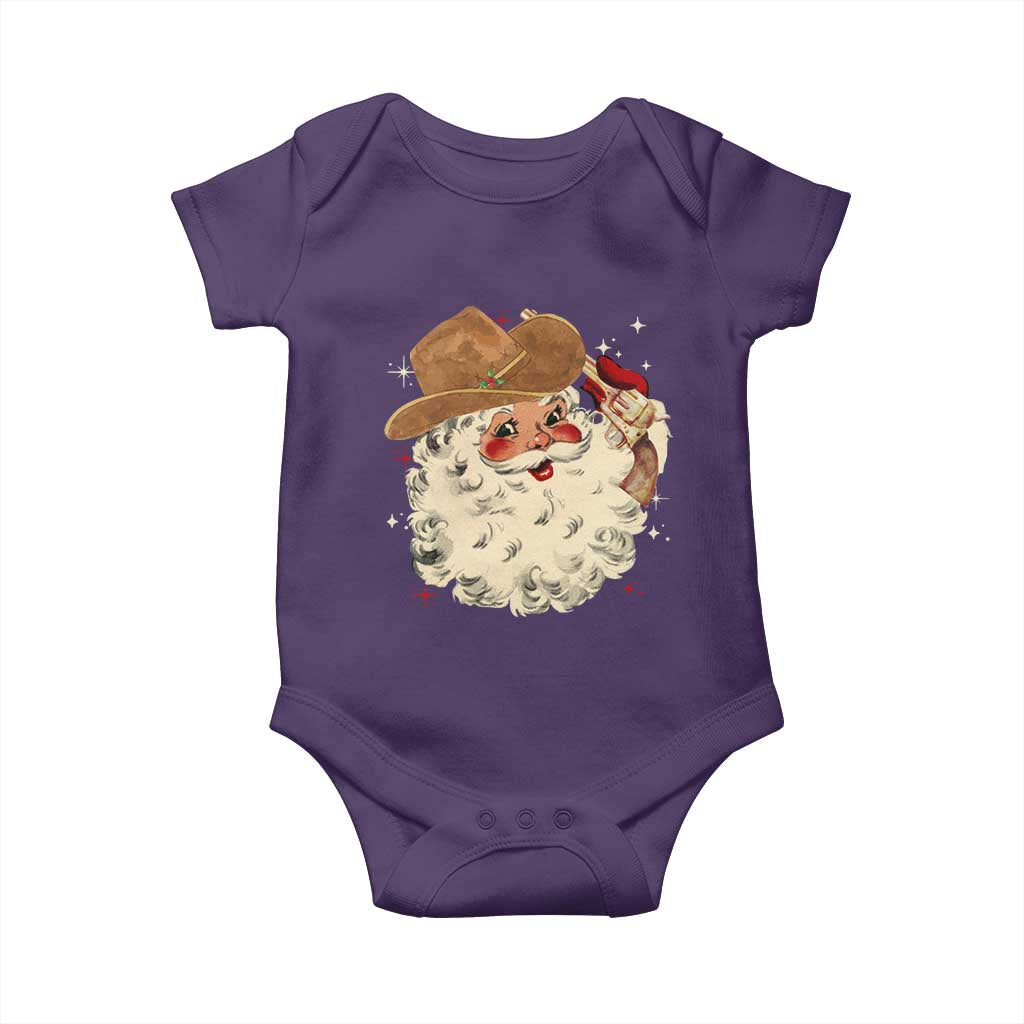 Christmas Cowboy Baby Onesie Santa Claus Merry Xmas Vintage 90s Western Country - African Pride