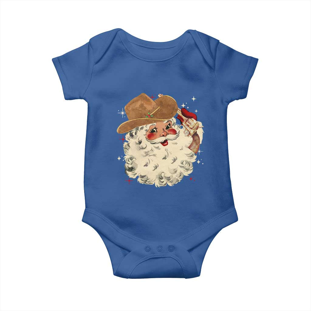 Christmas Cowboy Baby Onesie Santa Claus Merry Xmas Vintage 90s Western Country - African Pride