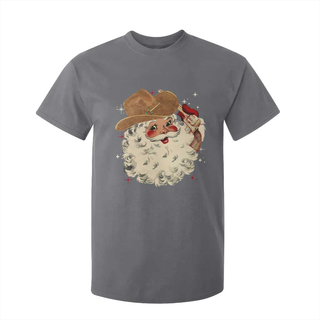 Christmas Cowboy T Shirt For Kid Santa Claus Merry Xmas Vintage 90s Western Country - African Pride