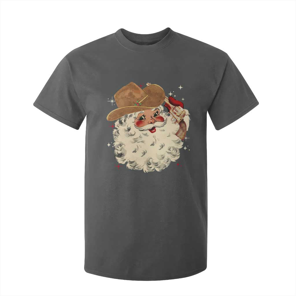 Christmas Cowboy T Shirt For Kid Santa Claus Merry Xmas Vintage 90s Western Country - African Pride