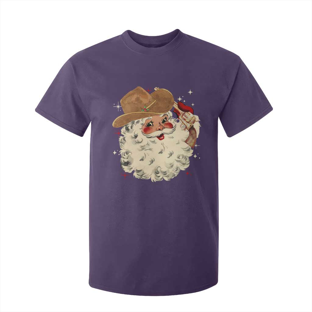 Christmas Cowboy T Shirt For Kid Santa Claus Merry Xmas Vintage 90s Western Country - African Pride