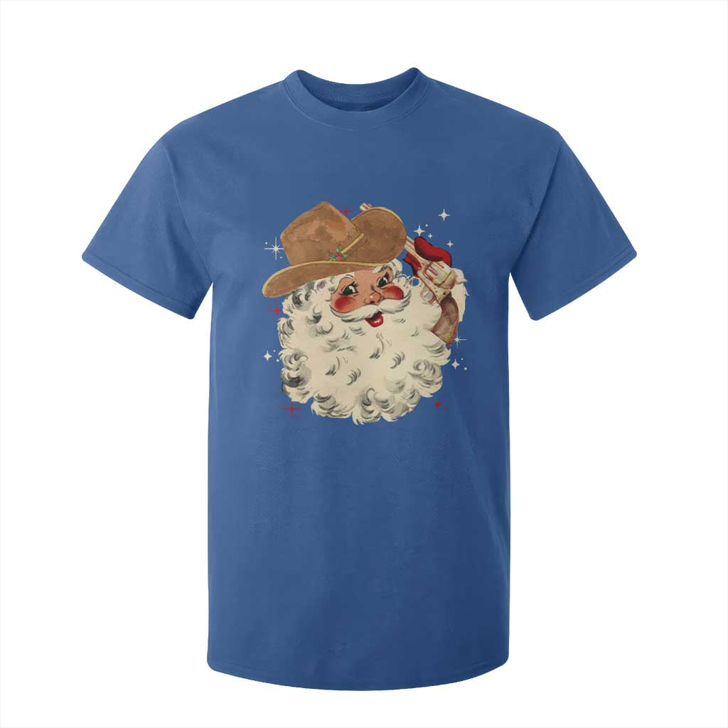 Christmas Cowboy T Shirt For Kid Santa Claus Merry Xmas Vintage 90s Western Country - African Pride