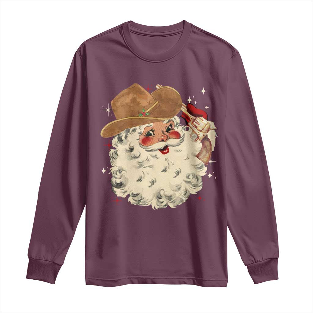 Christmas Cowboy Long Sleeve Shirt Santa Claus Merry Xmas Vintage 90s Western Country - African Pride