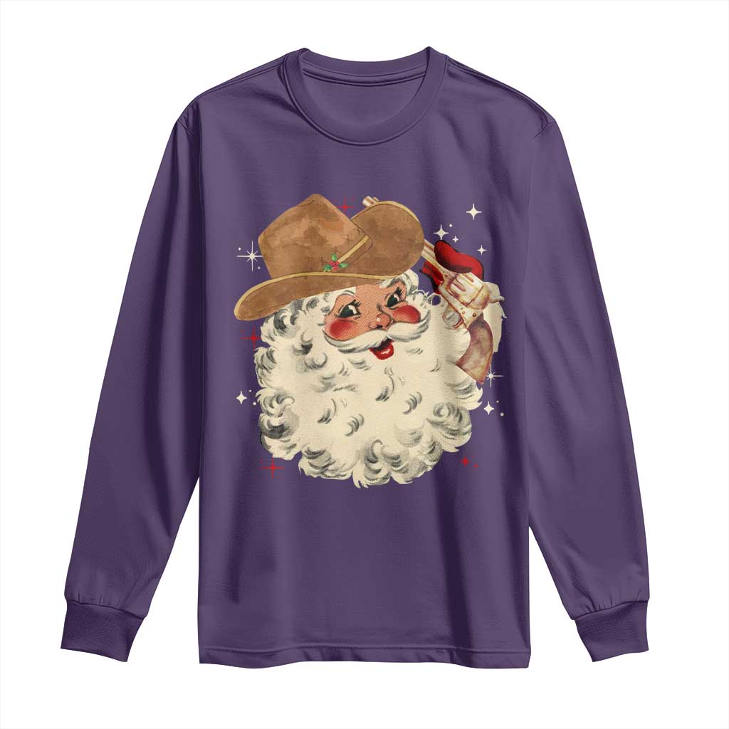 Christmas Cowboy Long Sleeve Shirt Santa Claus Merry Xmas Vintage 90s Western Country - African Pride