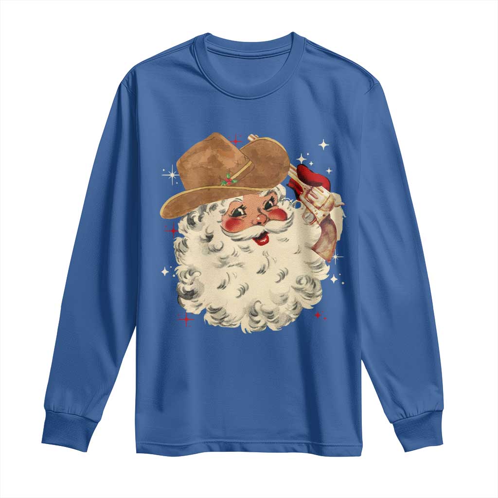 Christmas Cowboy Long Sleeve Shirt Santa Claus Merry Xmas Vintage 90s Western Country - African Pride