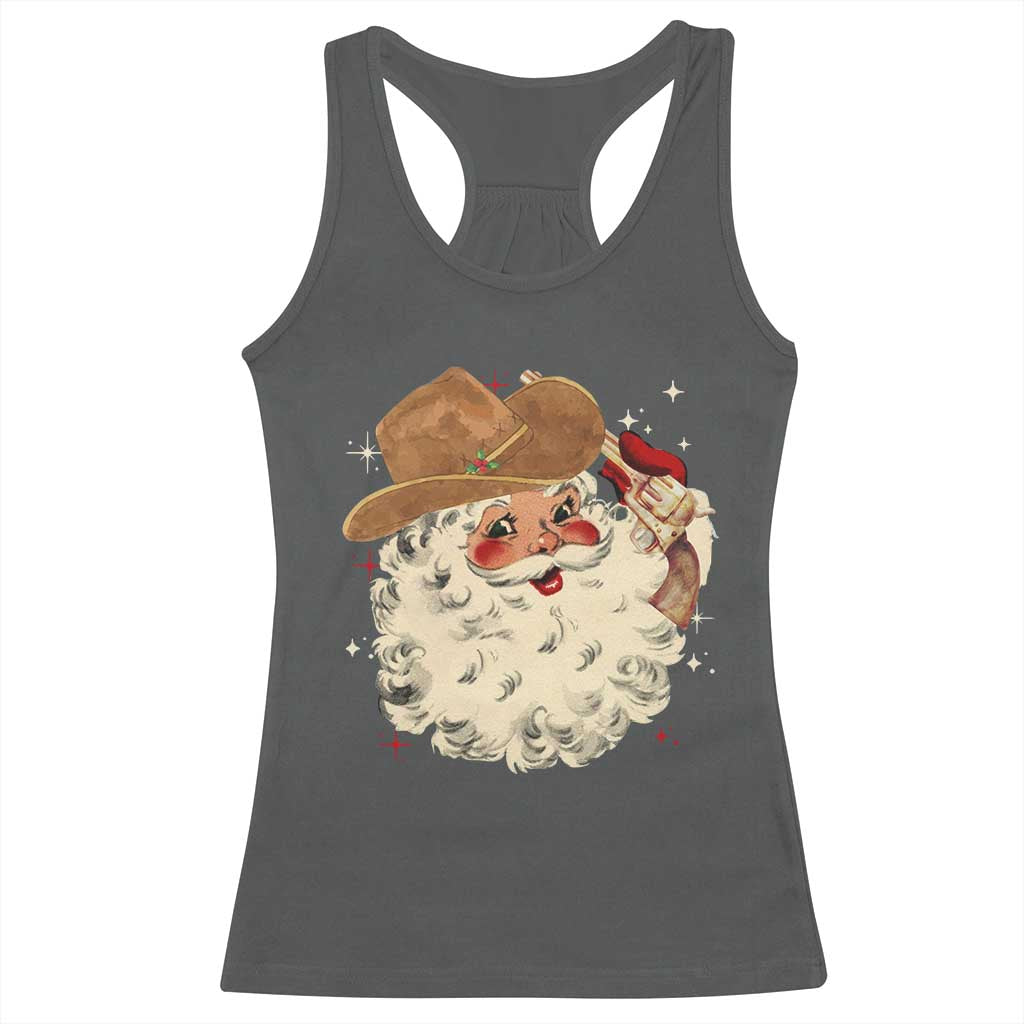 Christmas Cowboy Racerback Tank Top Santa Claus Merry Xmas Vintage 90s Western Country - African Pride