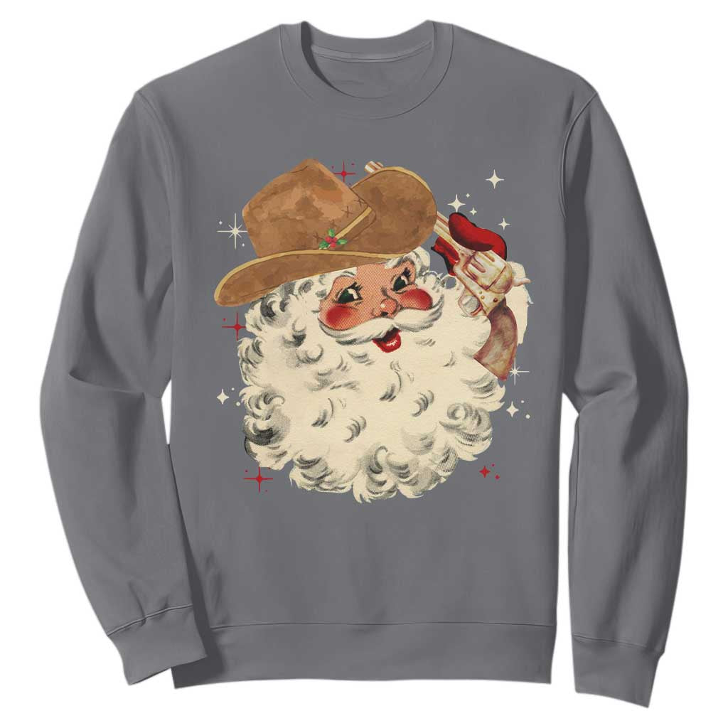 Christmas Cowboy Sweatshirt Santa Claus Merry Xmas Vintage 90s Western Country - African Pride