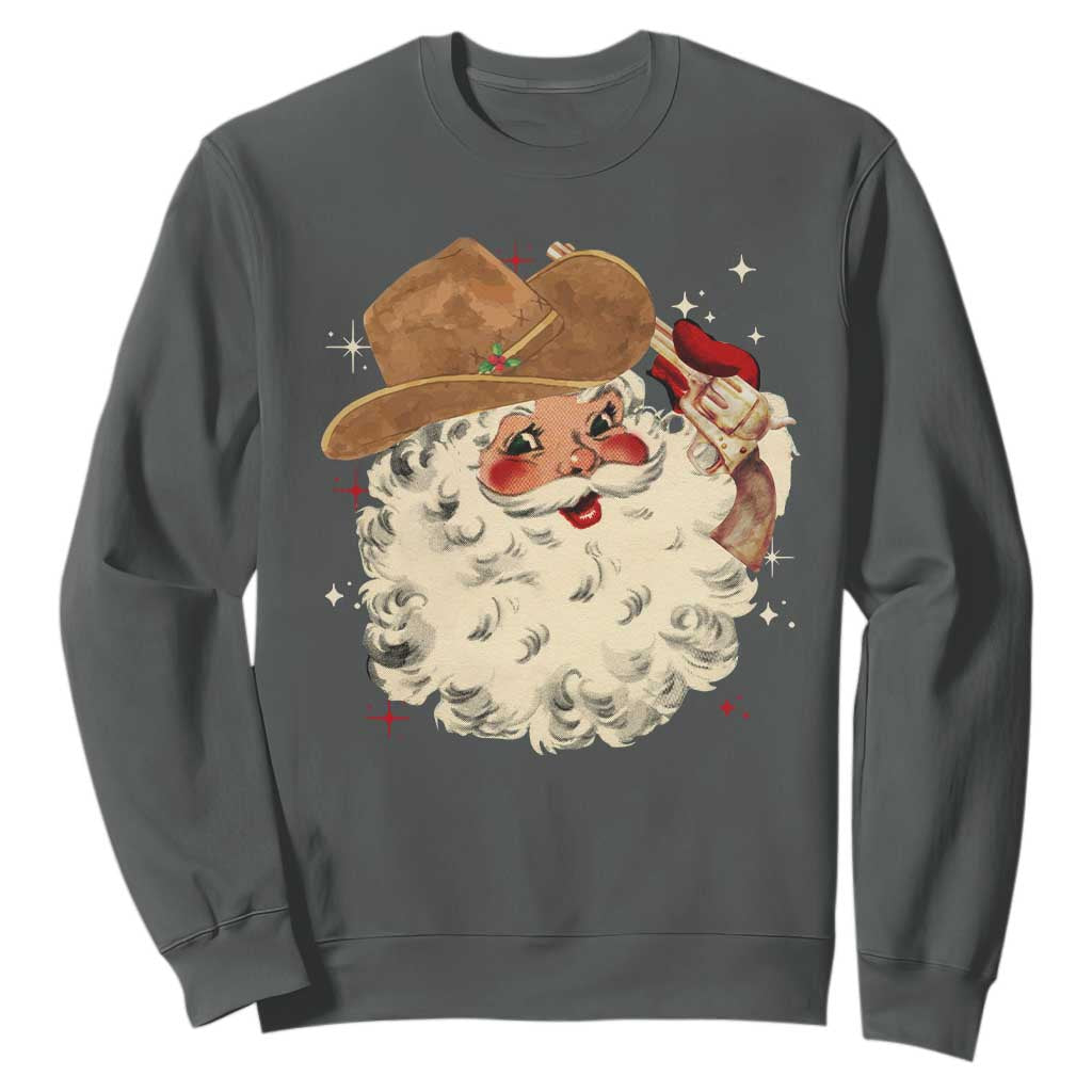 Christmas Cowboy Sweatshirt Santa Claus Merry Xmas Vintage 90s Western Country - African Pride