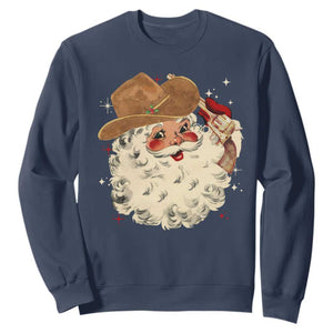 Christmas Cowboy Sweatshirt Santa Claus Merry Xmas Vintage 90s Western Country - African Pride