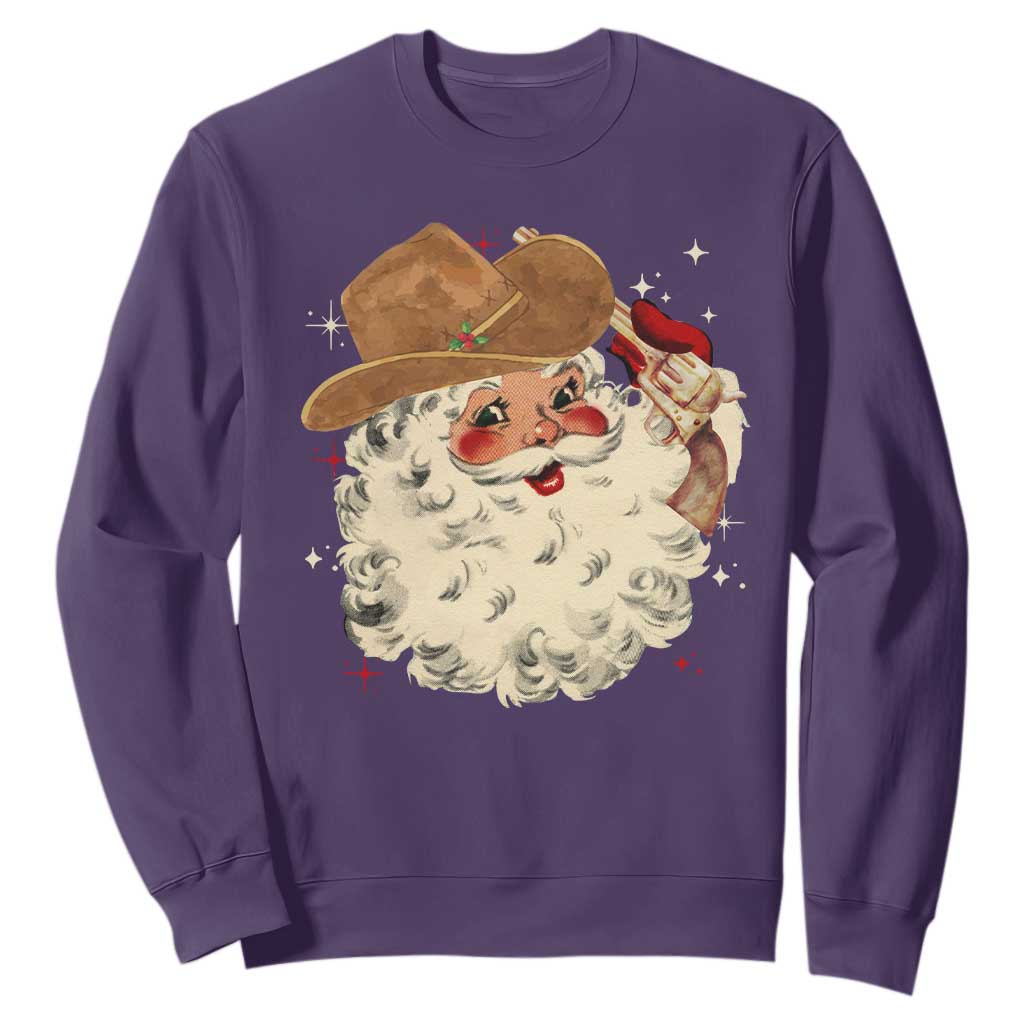 Christmas Cowboy Sweatshirt Santa Claus Merry Xmas Vintage 90s Western Country - African Pride