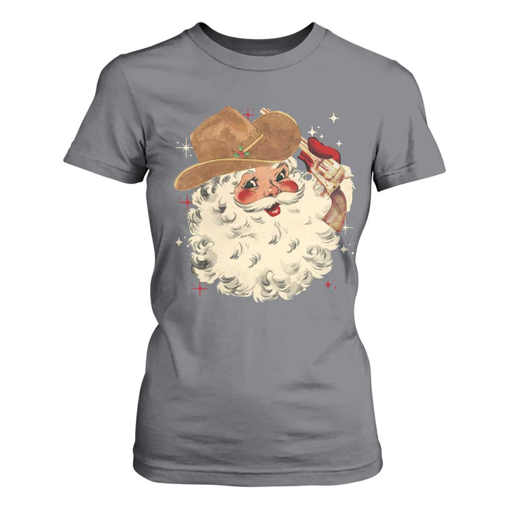 Christmas Cowboy T Shirt For Women Santa Claus Merry Xmas Vintage 90s Western Country - African Pride