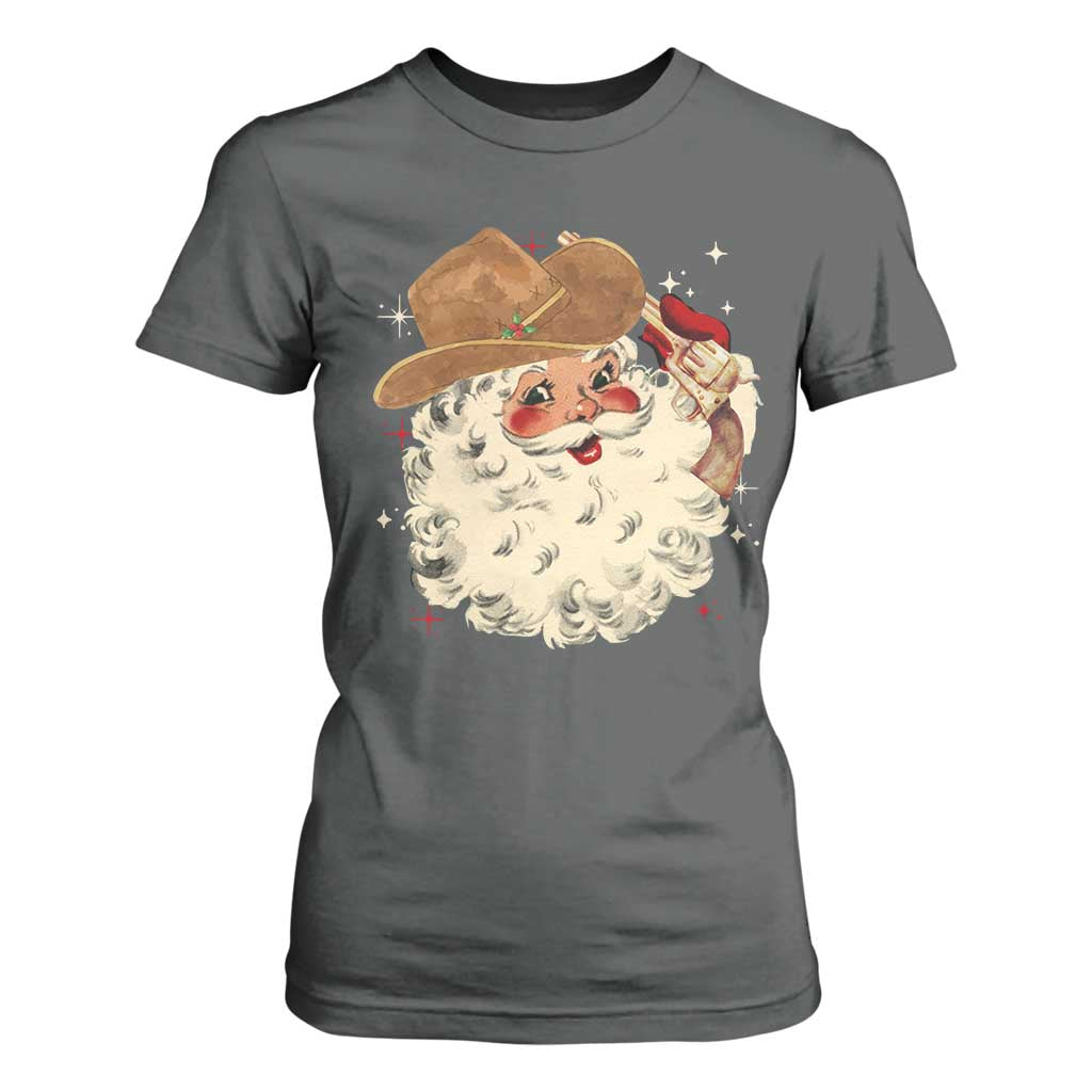Christmas Cowboy T Shirt For Women Santa Claus Merry Xmas Vintage 90s Western Country - African Pride