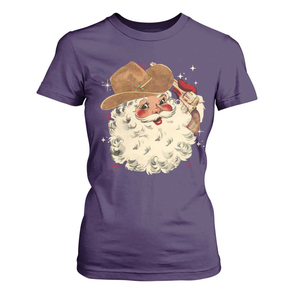 Christmas Cowboy T Shirt For Women Santa Claus Merry Xmas Vintage 90s Western Country - African Pride