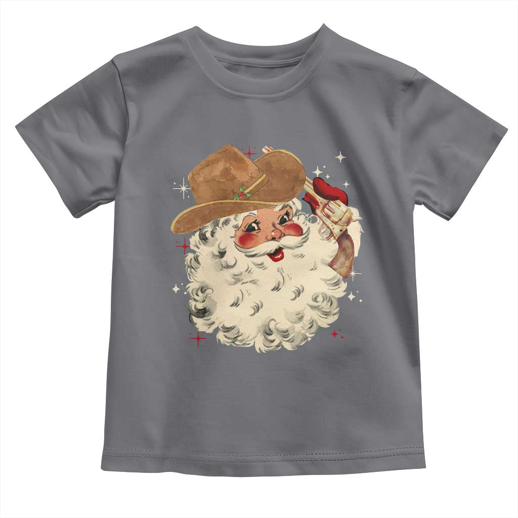 Christmas Cowboy Toddler T Shirt Santa Claus Merry Xmas Vintage 90s Western Country - African Pride