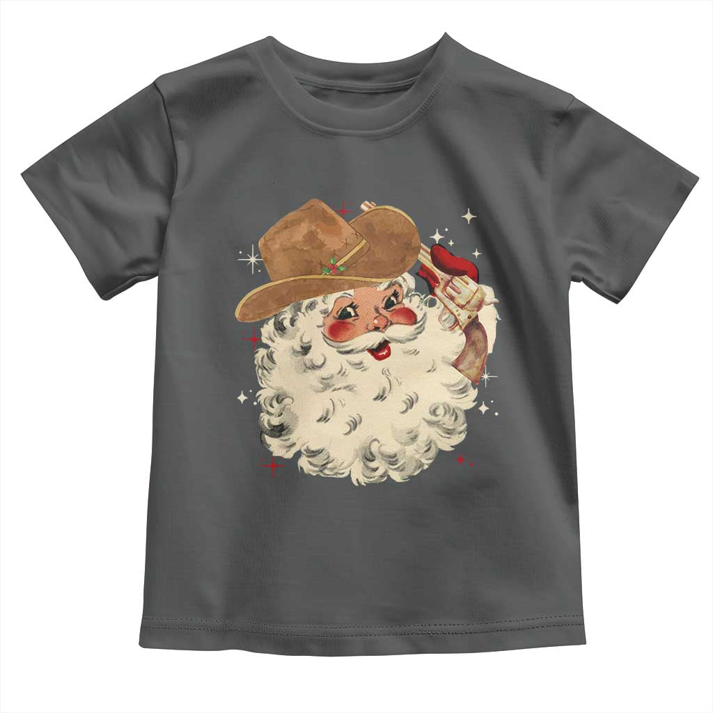 Christmas Cowboy Toddler T Shirt Santa Claus Merry Xmas Vintage 90s Western Country - African Pride