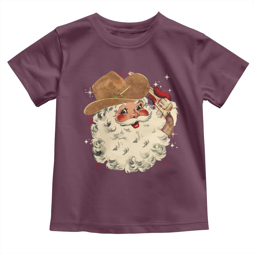 Christmas Cowboy Toddler T Shirt Santa Claus Merry Xmas Vintage 90s Western Country - African Pride
