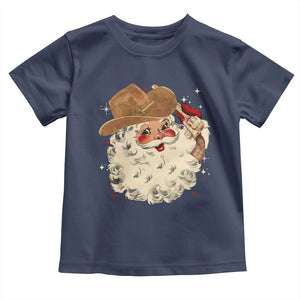 Christmas Cowboy Toddler T Shirt Santa Claus Merry Xmas Vintage 90s Western Country - African Pride