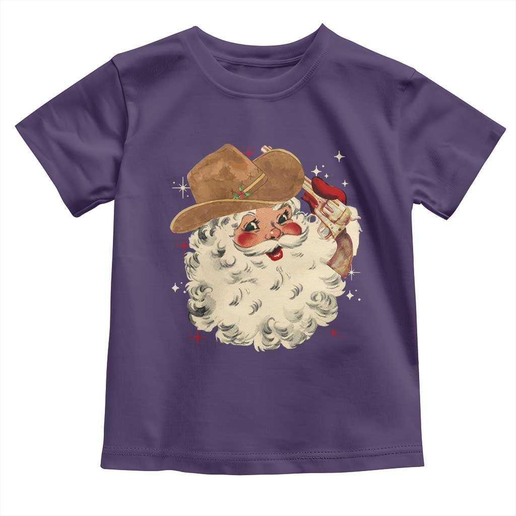 Christmas Cowboy Toddler T Shirt Santa Claus Merry Xmas Vintage 90s Western Country - African Pride