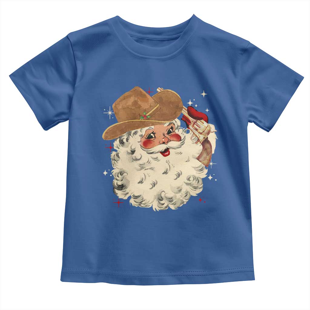 Christmas Cowboy Toddler T Shirt Santa Claus Merry Xmas Vintage 90s Western Country - African Pride