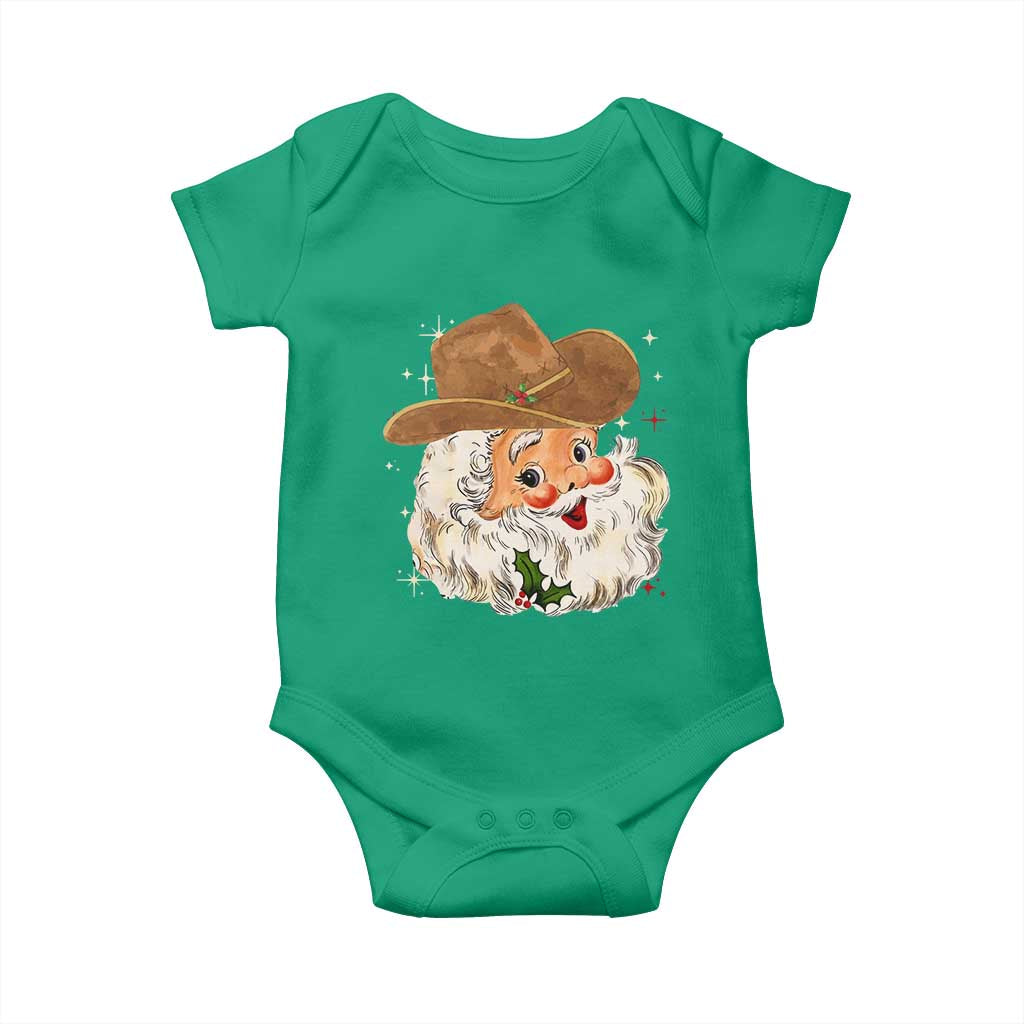 Christmas Cowboy Baby Onesie Santa Claus Vintage 90s Western Country Music Outfit - African Pride