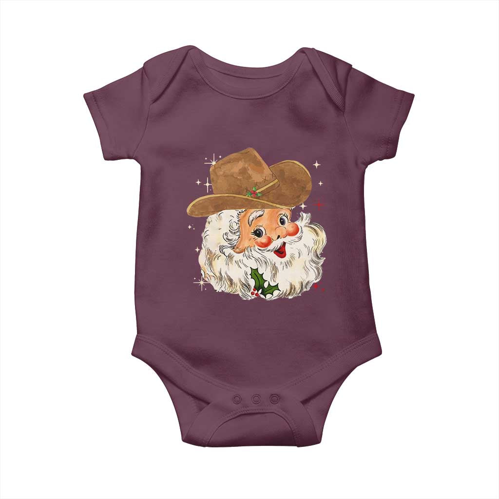 Christmas Cowboy Baby Onesie Santa Claus Vintage 90s Western Country Music Outfit - African Pride