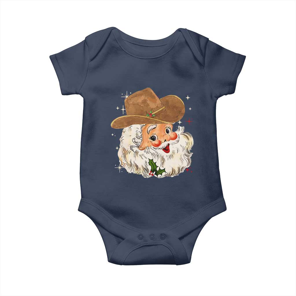 Christmas Cowboy Baby Onesie Santa Claus Vintage 90s Western Country Music Outfit - African Pride