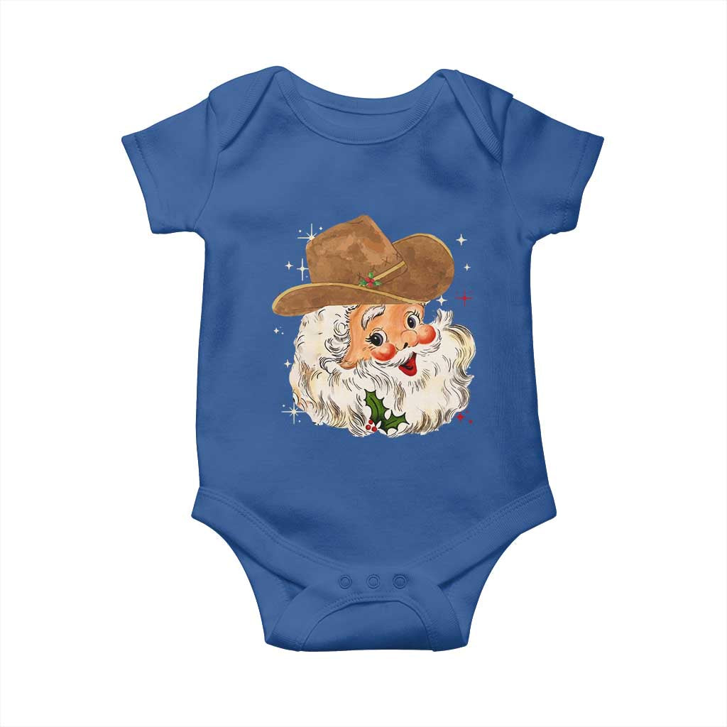Christmas Cowboy Baby Onesie Santa Claus Vintage 90s Western Country Music Outfit - African Pride