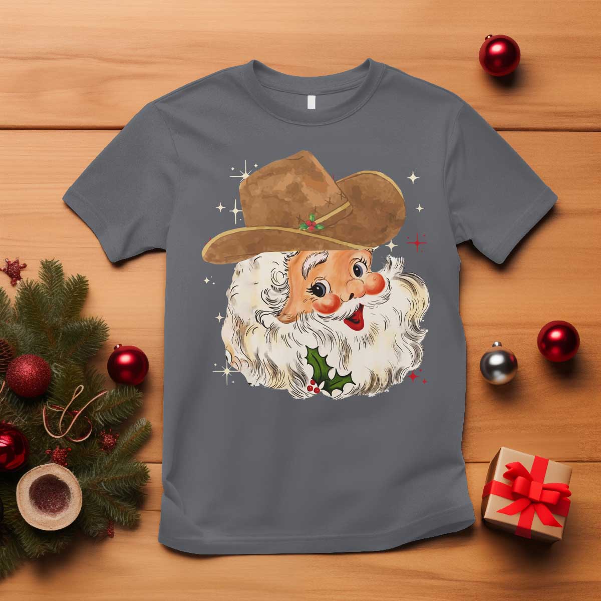 Christmas Cowboy T Shirt Santa Claus Vintage 90s Western Country Music Outfit - African Pride