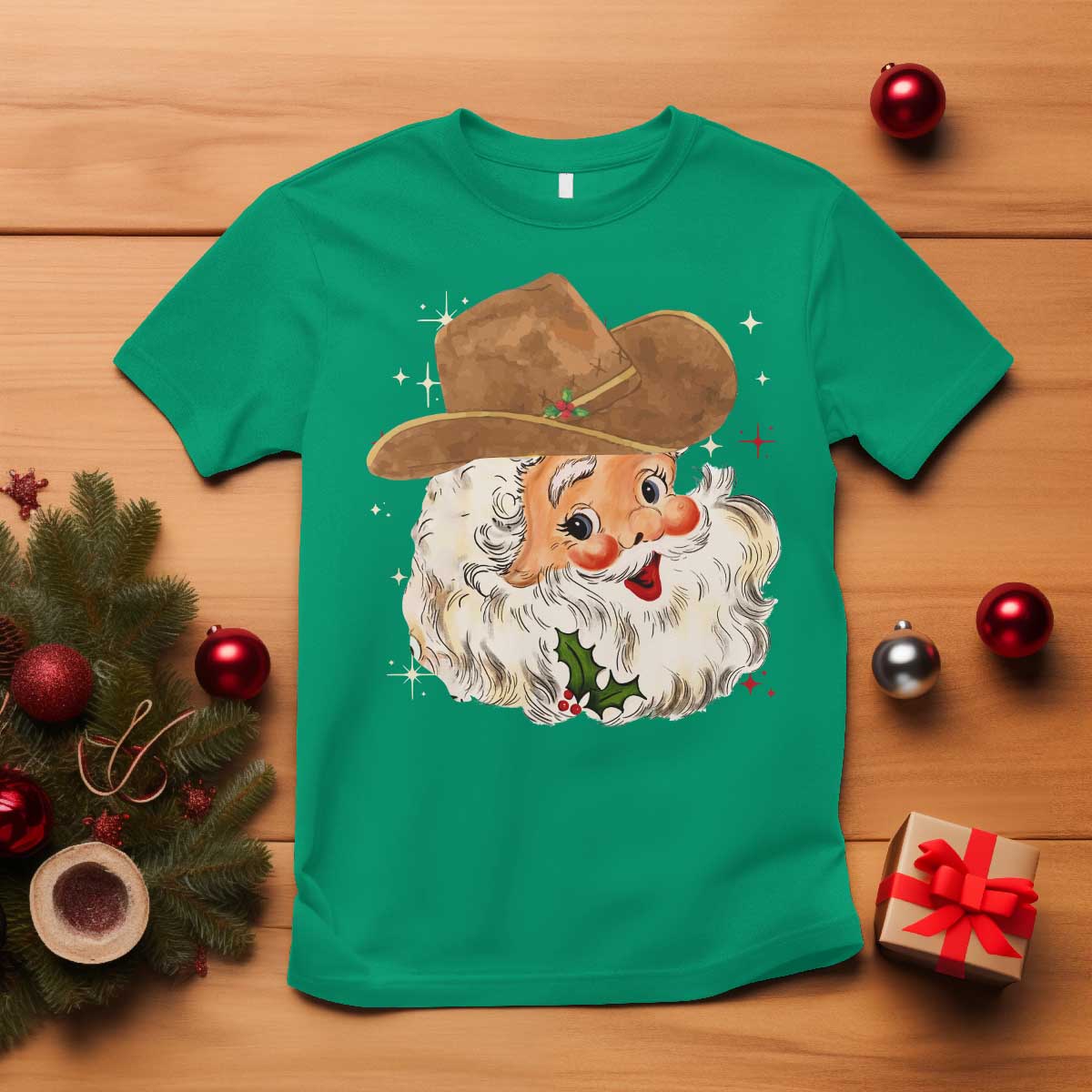 Christmas Cowboy T Shirt Santa Claus Vintage 90s Western Country Music Outfit - African Pride
