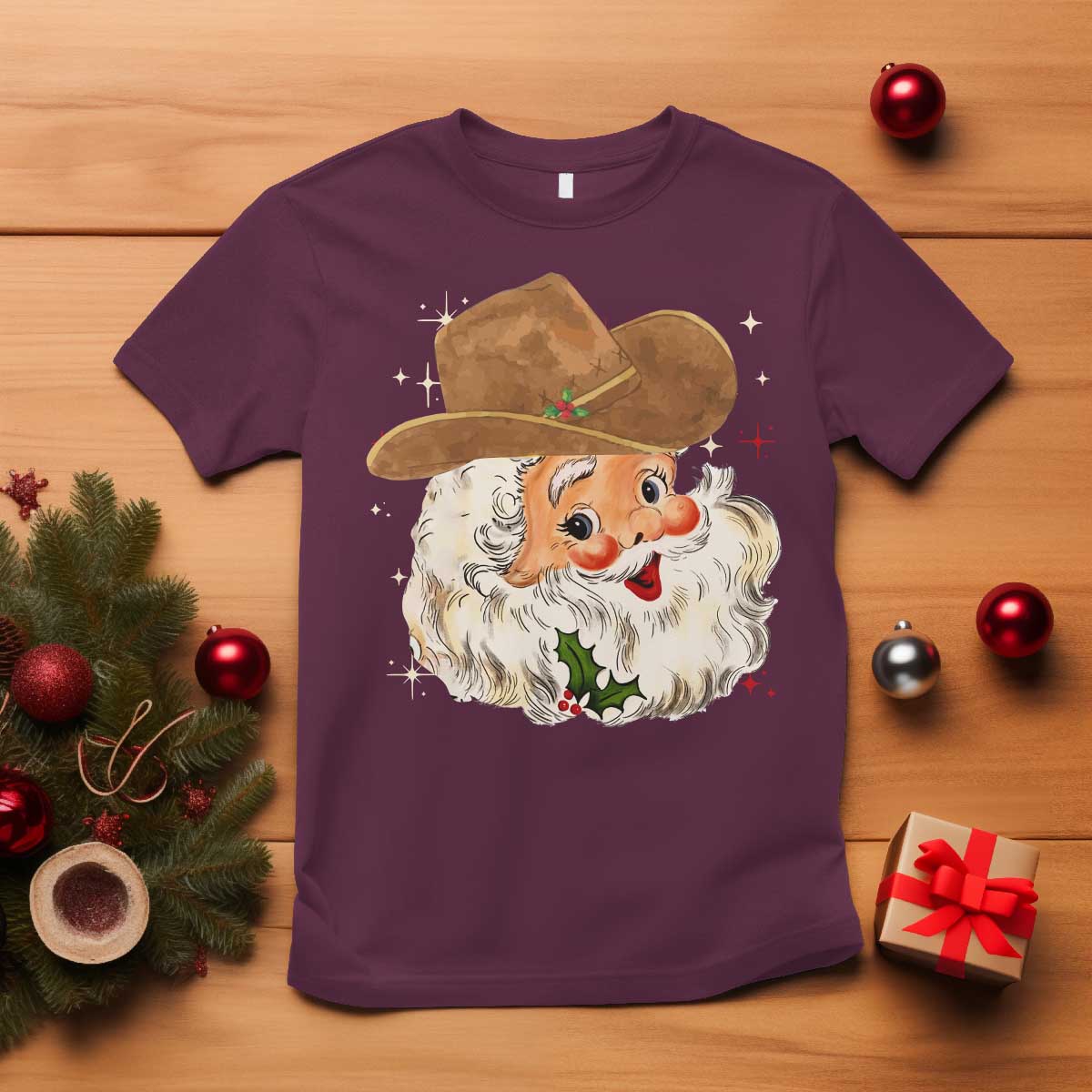 Christmas Cowboy T Shirt Santa Claus Vintage 90s Western Country Music Outfit - African Pride