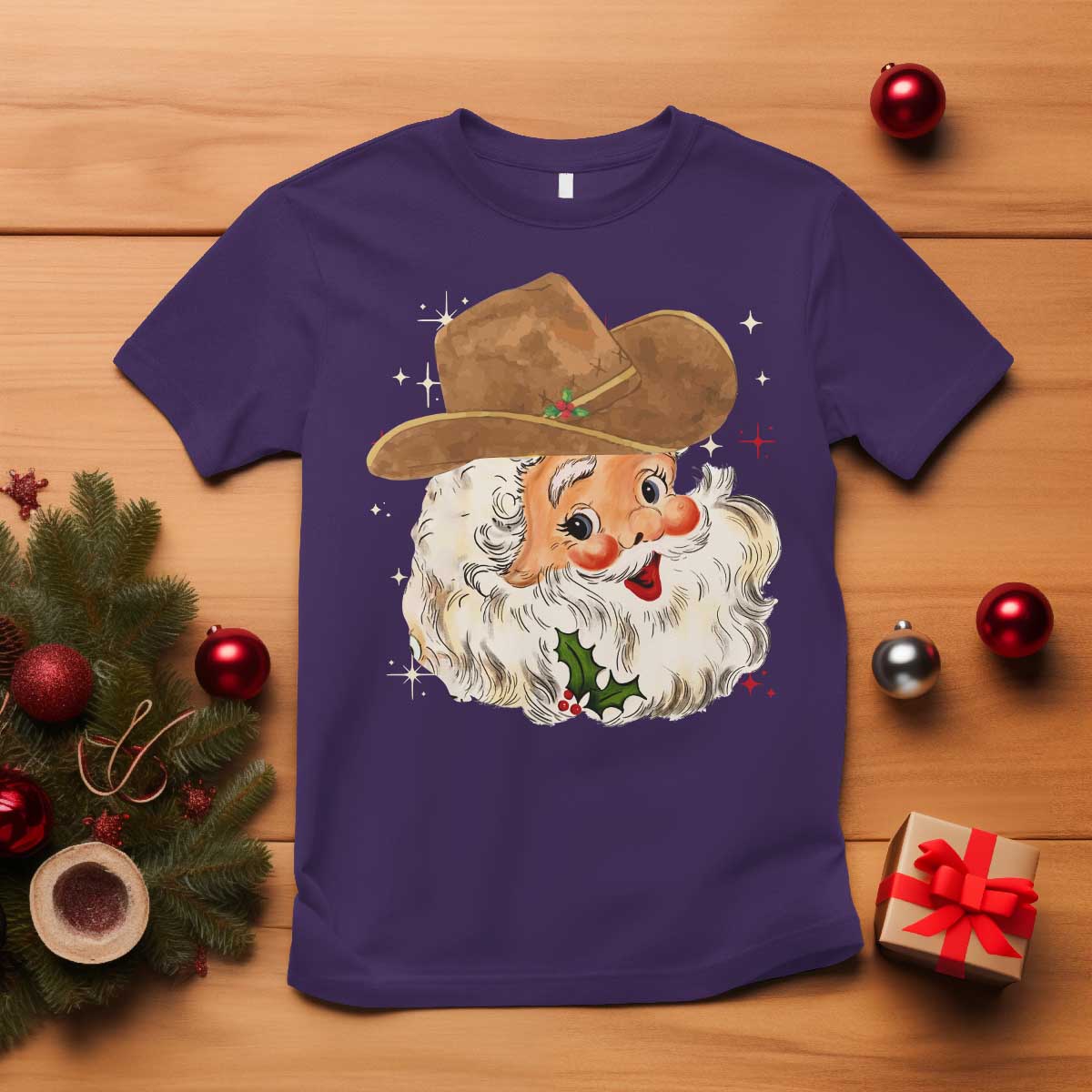 Christmas Cowboy T Shirt Santa Claus Vintage 90s Western Country Music Outfit - African Pride