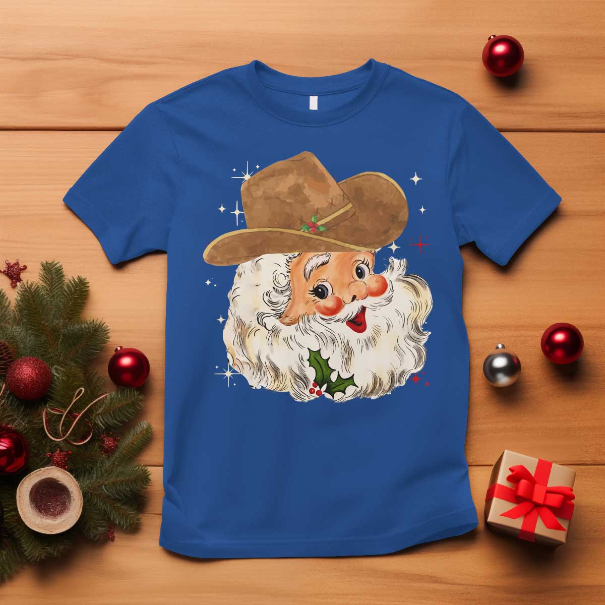 Christmas Cowboy T Shirt Santa Claus Vintage 90s Western Country Music Outfit - African Pride