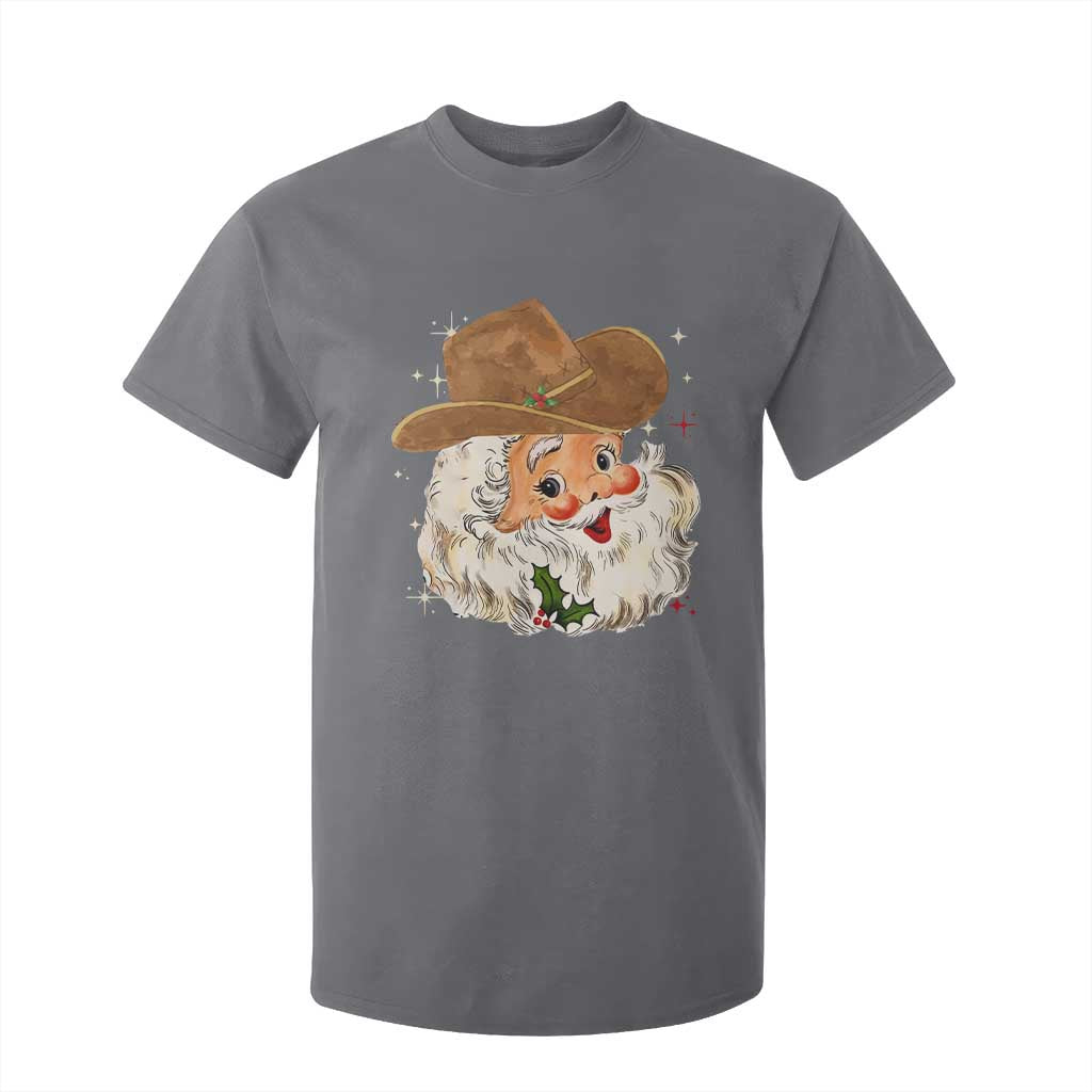 Christmas Cowboy T Shirt For Kid Santa Claus Vintage 90s Western Country Music Outfit - African Pride