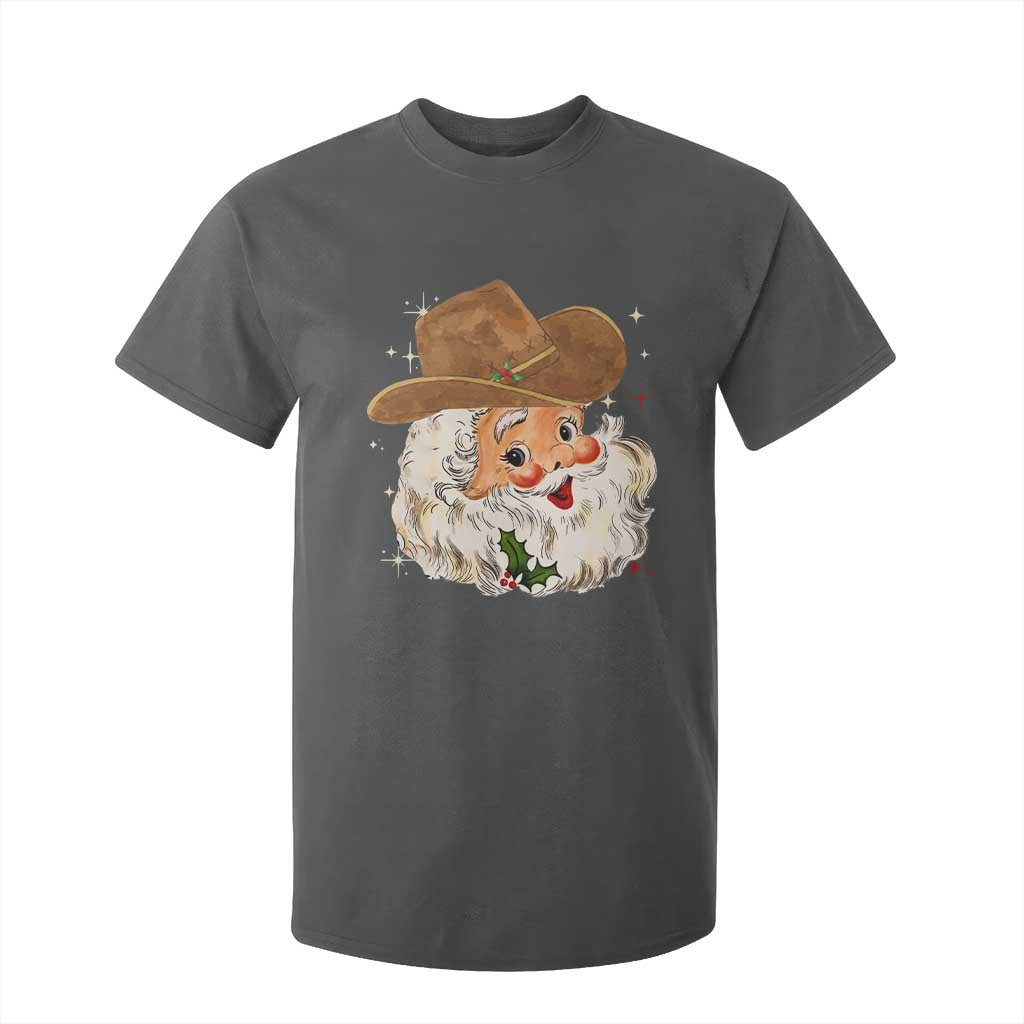 Christmas Cowboy T Shirt For Kid Santa Claus Vintage 90s Western Country Music Outfit - African Pride