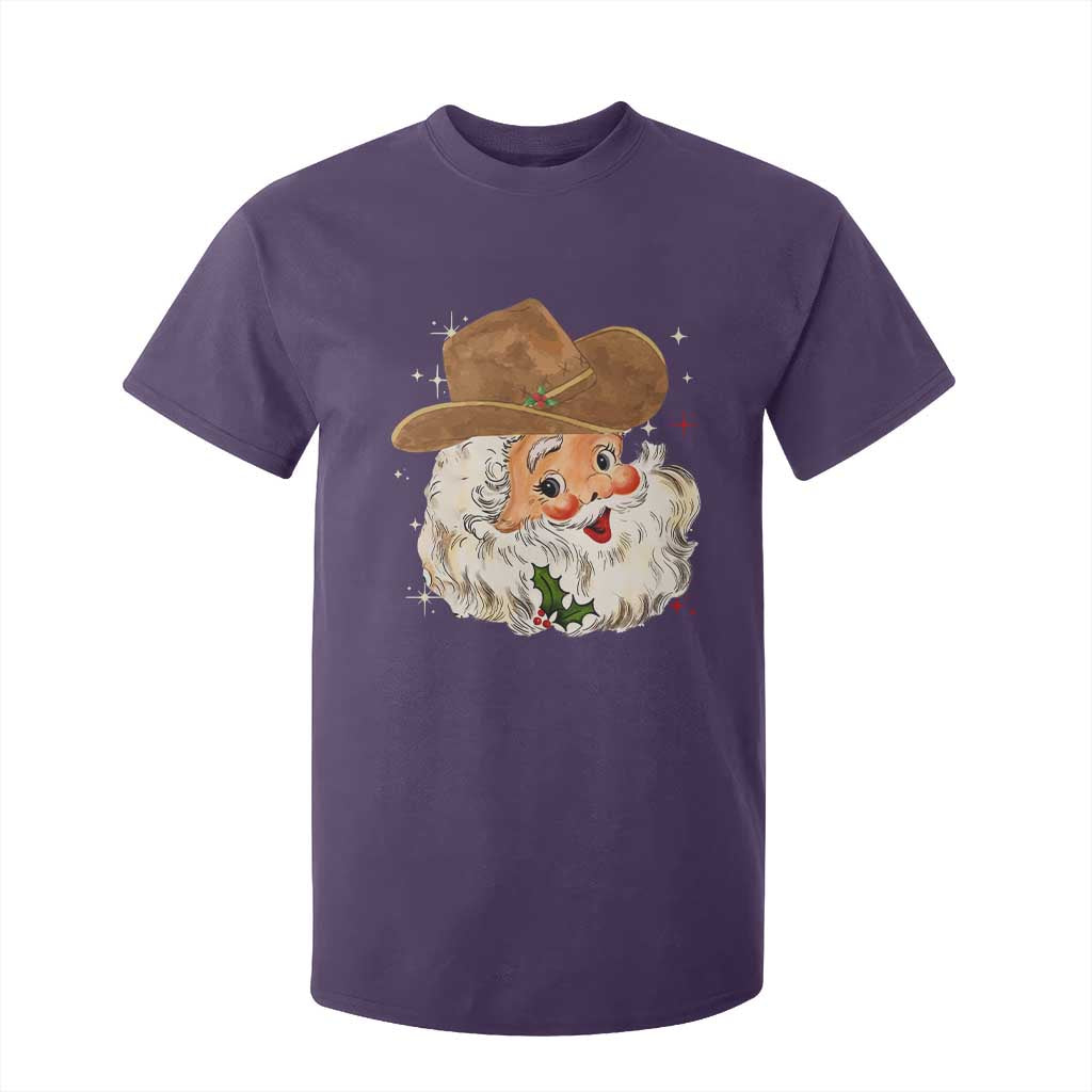 Christmas Cowboy T Shirt For Kid Santa Claus Vintage 90s Western Country Music Outfit - African Pride