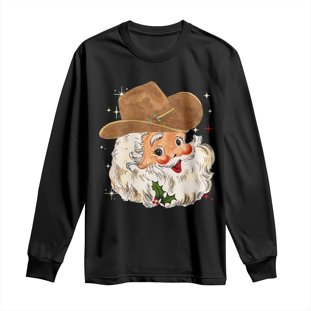 Christmas Cowboy Long Sleeve Shirt Santa Claus Vintage 90s Western Country Music Outfit - African Pride