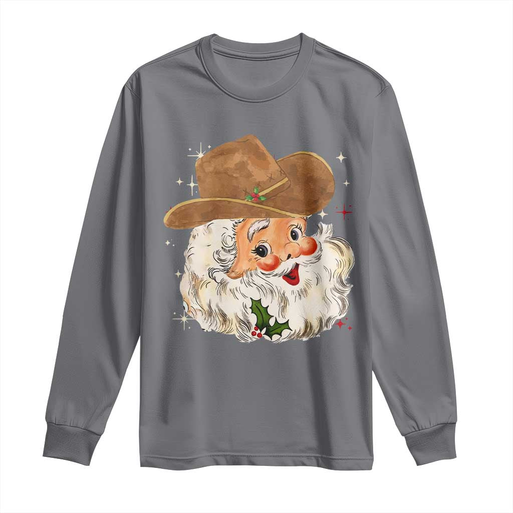 Christmas Cowboy Long Sleeve Shirt Santa Claus Vintage 90s Western Country Music Outfit - African Pride