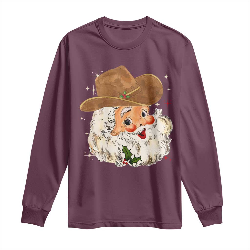 Christmas Cowboy Long Sleeve Shirt Santa Claus Vintage 90s Western Country Music Outfit - African Pride