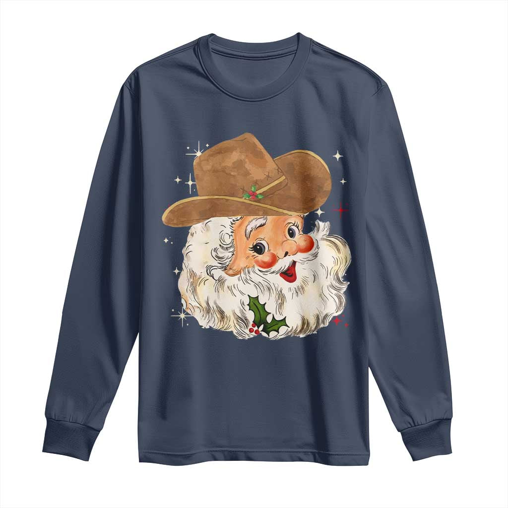 Christmas Cowboy Long Sleeve Shirt Santa Claus Vintage 90s Western Country Music Outfit - African Pride